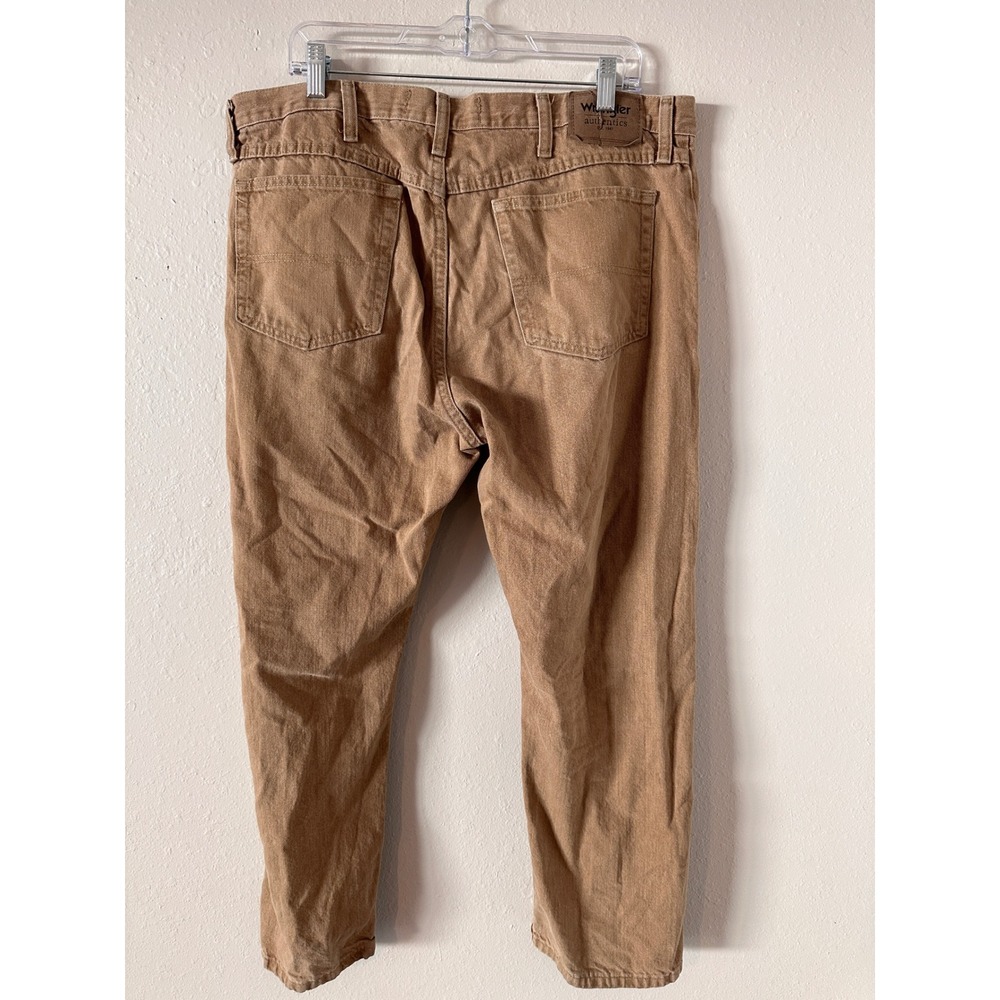 Wrangler Authentics Men Straight Leg Jeans 38x28 Tan 100% Cotton High Rise Denim - Picture 3 of 8
